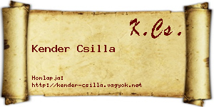 Kender Csilla névjegykártya