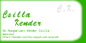 csilla kender business card